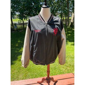 King Louie XL Black & Beige UAW Retiree Local 8 Jacket Cotton/Polyester Shell Wi